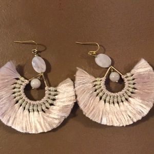 Neiman Marcus Blush Fringe Earrings